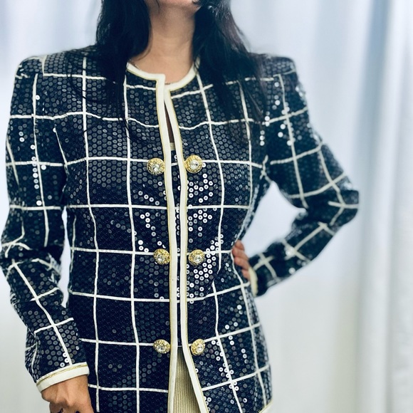 Vintage Karen Lawrence by Mathew Sequin Chanel Like Blazer - Picture 10 of 17